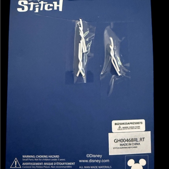Disney Stitch Blue Keychain NWT stocking stuffer - Picture 2 of 2